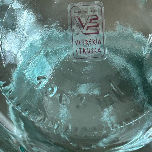 HERMETIC GREEN TINT GLASS FRUIT EMBOSSED 6" CANISTER WIRE BAIL HINGED LID ITALY - Picture 11 of 15